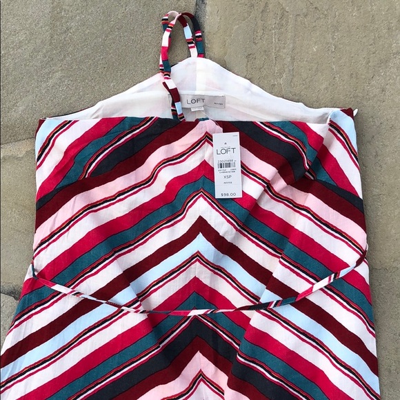 LOFT Chevron Halter Linen-blend Maxi-Dress - Picture 6 of 7